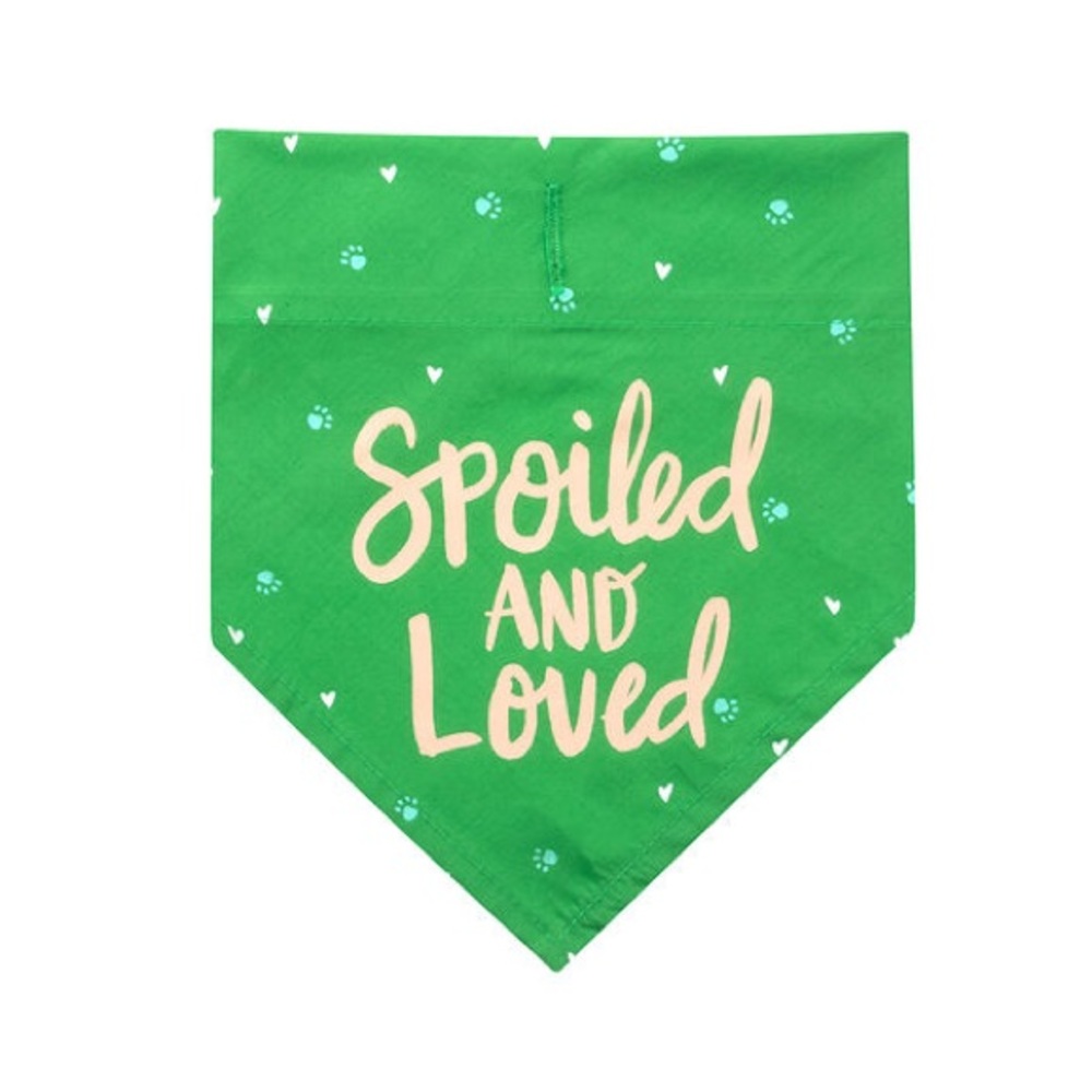 2 Green Dog Bandanas w/ Matching Tags